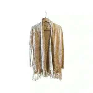 Show Me Your Mumu Taupe/Neutral Aztec Print Waterfall Front Cardigan